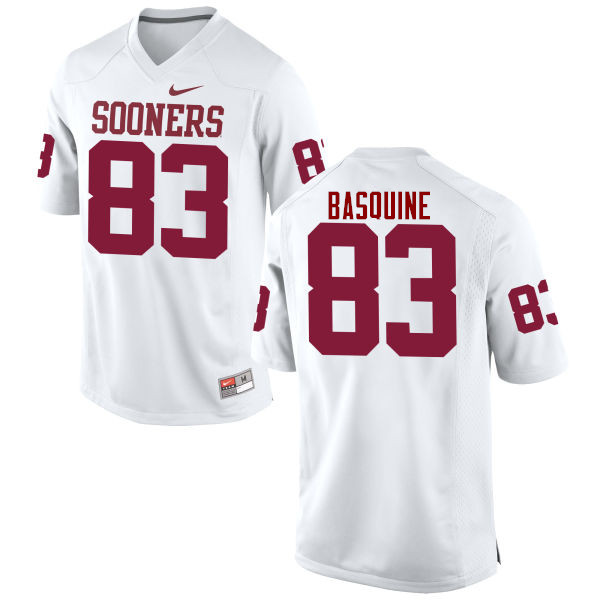 Men Oklahoma Sooners #83 Nick Basquine College Football Jerseys Game-White